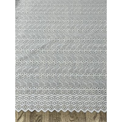 画像7: 生地：ポリ綿両耳スカラップ刺繍レース（白）
