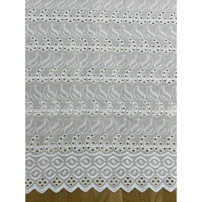 画像8: 生地：ポリ綿両耳スカラップ刺繍レース（白）