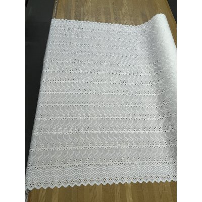 画像9: 生地：ポリ綿両耳スカラップ刺繍レース（白）