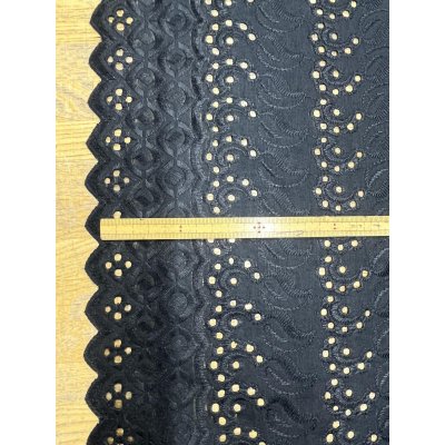 画像2: 生地：ポリ綿両耳スカラップ刺繍レース（黒）