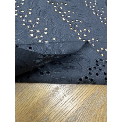 画像4: 生地：ポリ綿両耳スカラップ刺繍レース（黒）