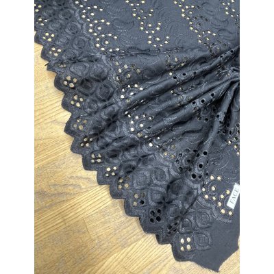 画像6: 生地：ポリ綿両耳スカラップ刺繍レース（黒）