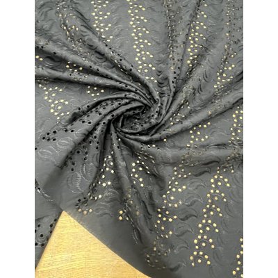 画像7: 生地：ポリ綿両耳スカラップ刺繍レース（黒）