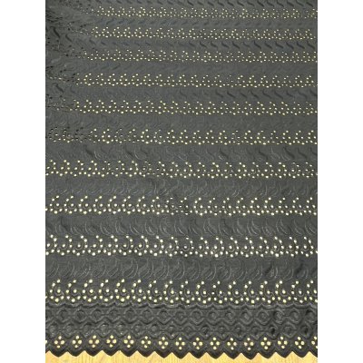 画像8: 生地：ポリ綿両耳スカラップ刺繍レース（黒）