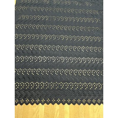画像9: 生地：ポリ綿両耳スカラップ刺繍レース（黒）