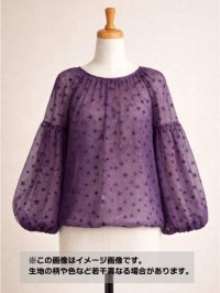 生地：ポリエステル100％星柄フロッキーシフォン（ボルドー）