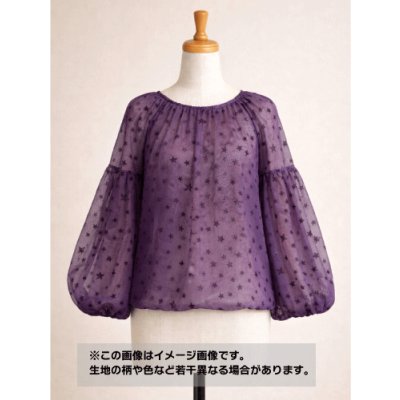 画像1: 生地：ポリエステル100％星柄フロッキーシフォン（ボルドー）