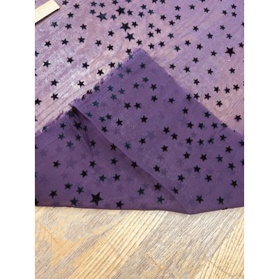 画像4: 生地：ポリエステル100％星柄フロッキーシフォン（ボルドー）