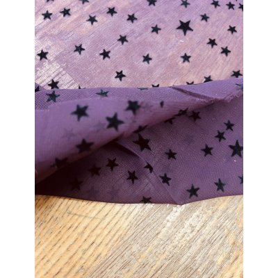画像5: 生地：ポリエステル100％星柄フロッキーシフォン（ボルドー）