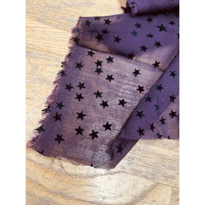 画像7: 生地：ポリエステル100％星柄フロッキーシフォン（ボルドー）