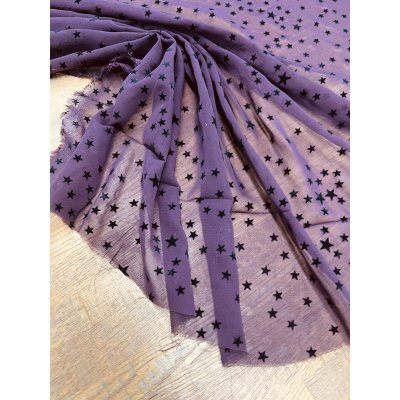 画像8: 生地：ポリエステル100％星柄フロッキーシフォン（ボルドー）