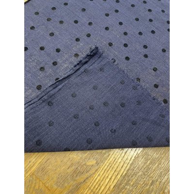 画像4: 生地：ポリエステル100％リネンライクドットプリント（ネイビー）
