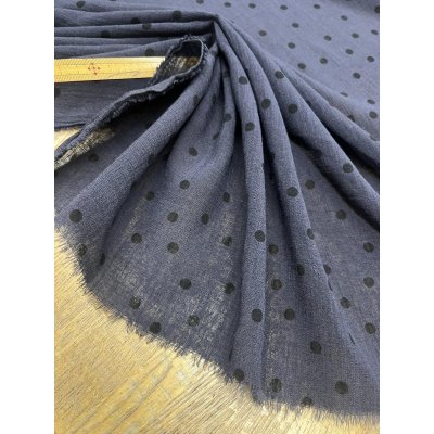 画像5: 生地：ポリエステル100％リネンライクドットプリント（ネイビー）