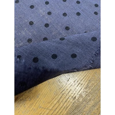 画像6: 生地：ポリエステル100％リネンライクドットプリント（ネイビー）