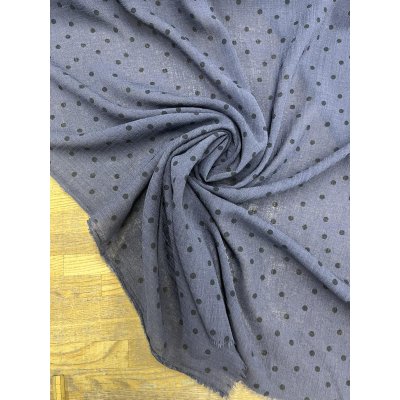 画像7: 生地：ポリエステル100％リネンライクドットプリント（ネイビー）