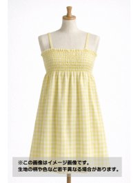 生地：綿100％ 先染めギンガムチェック（レモン）