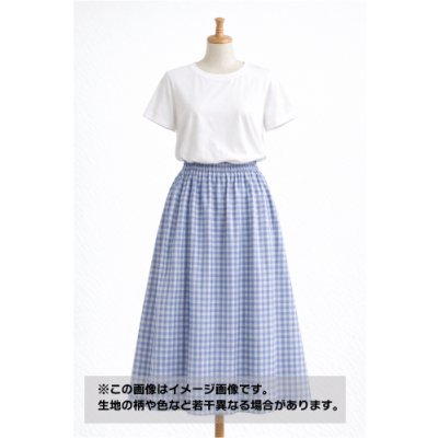 画像1: 生地：綿100％ 先染めギンガムチェック（水色）