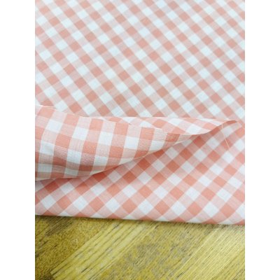 画像5: 生地：綿100％ 先染めギンガムチェック（ピーチピンク）