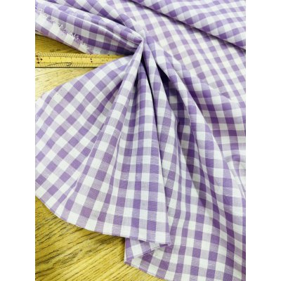 画像6: 生地：綿100％ 先染めギンガムチェック（ラベンダー）