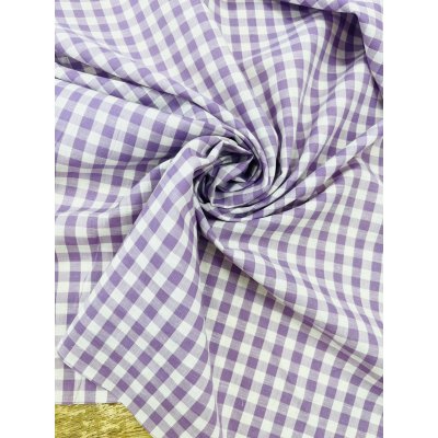 画像7: 生地：綿100％ 先染めギンガムチェック（ラベンダー）