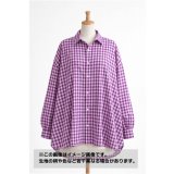 生地：綿100％ 先染めギンガムチェック（グレープ）