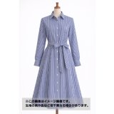 生地：綿100％ 2.5mm先染めストライプ（白／ネイビーブルー）