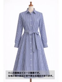 生地：綿100％ 2.5mm先染めストライプ（白／ネイビーブルー）