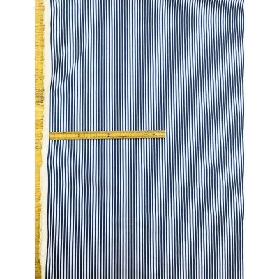 画像2: 生地：綿100％ 2.5mm先染めストライプ（白／ネイビーブルー）