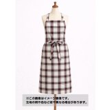 生地：ポリエステルチェック／平織（生成り×エンジ×ブラウン）