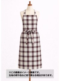 生地：ポリエステルチェック／平織（生成り×エンジ×ブラウン）
