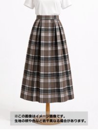 生地：ポリエステルチェック／平織（茶×オフ×ピンク）