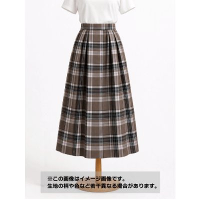 画像1: 生地：ポリエステルチェック／平織（茶×オフ×ピンク）