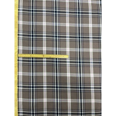 画像2: 生地：ポリエステルチェック／平織（茶×オフ×ピンク）