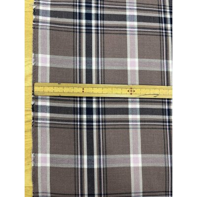 画像3: 生地：ポリエステルチェック／平織（茶×オフ×ピンク）