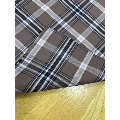 画像4: 生地：ポリエステルチェック／平織（茶×オフ×ピンク）