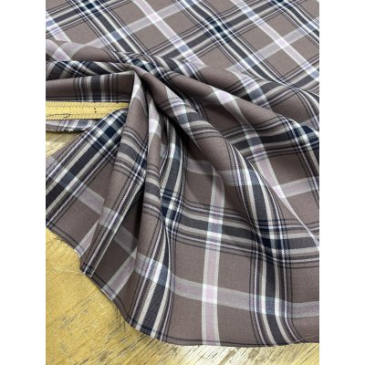 画像5: 生地：ポリエステルチェック／平織（茶×オフ×ピンク）