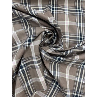 画像6: 生地：ポリエステルチェック／平織（茶×オフ×ピンク）