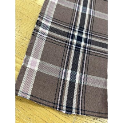 画像7: 生地：ポリエステルチェック／平織（茶×オフ×ピンク）