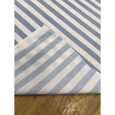 画像4: 生地：綿100％ ストライプ（ホワイト×サックスブルー）