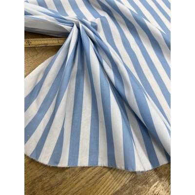 画像6: 生地：綿100％ ストライプ（ホワイト×サックスブルー）