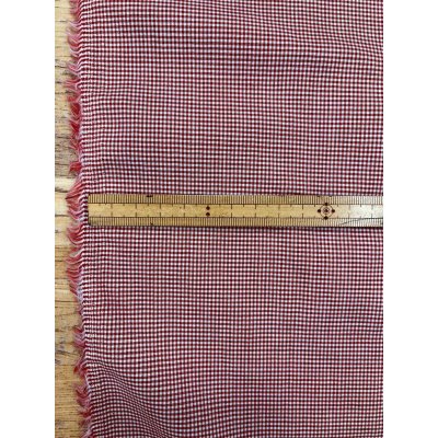 画像3: 生地：綿100％ 極小ギンガムチェック（ホワイト×レッド）