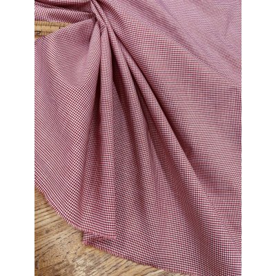 画像6: 生地：綿100％ 極小ギンガムチェック（ホワイト×レッド）