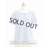 生地：綿100％ 極小ギンガムチェック（ホワイト×ブルー）