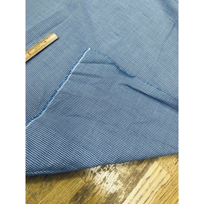 画像4: 生地：綿100％ 極小ギンガムチェック（ホワイト×ブルー）