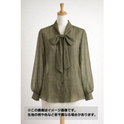 画像1: 生地：リネンライクシアーブラウス地（カーキ）