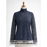 生地：花柄モチーフ ふくれジャガード（紺）