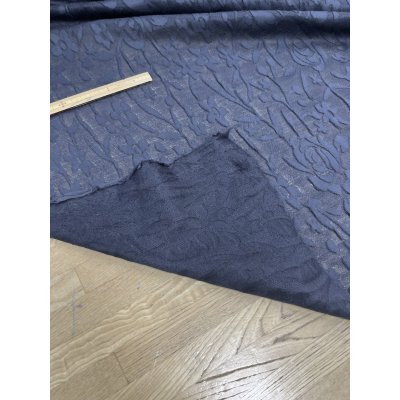 画像4: 生地：花柄モチーフ ふくれジャガード（紺）