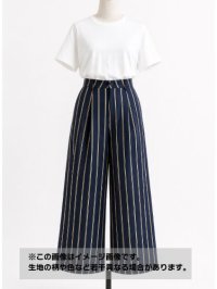 生地：ポリエステルデシン ストライプ（ネイビー×ベージュ）