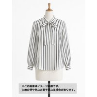 生地：ポリエステルデシン ストライプ（オフ白×黒）