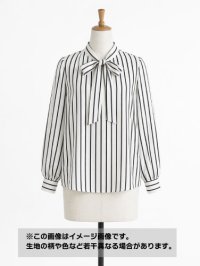 生地：ポリエステルデシン ストライプ（オフ白×黒）